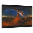 Cosmic Desert Elegance - Milky Way Over Desert Rock Landscape Print