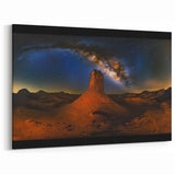 Cosmic Desert Elegance - Milky Way Over Desert Rock Landscape Print