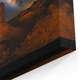 Cosmic Desert Elegance - Milky Way Over Desert Rock Landscape Print