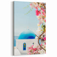Santorini Bloom - Summer Scenery Canvas Wall Art