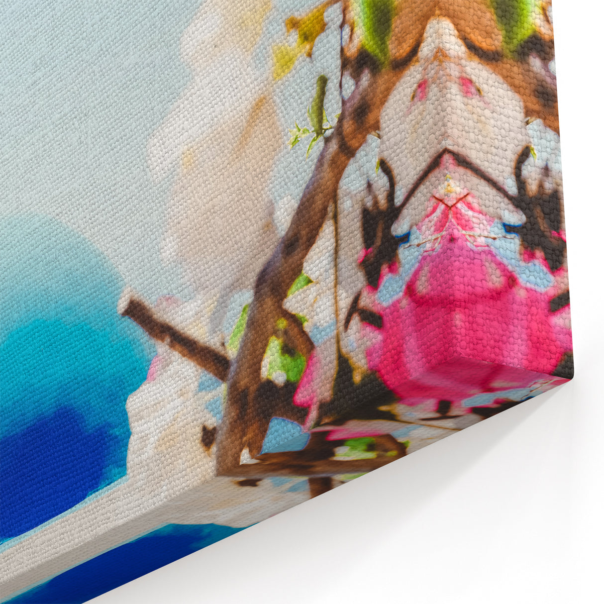 Santorini Bloom - Summer Scenery Canvas Wall Art