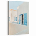 Summer Landscape Art – Blue Shutters and Minimalist Architecture