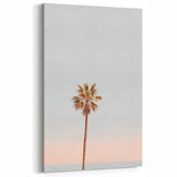 Summer Scenery Canvas – Palm Tree with Soft Pastel Sky