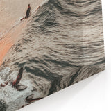 Sunset Canvas Art – Surfers Riding Waves at Golden Hour