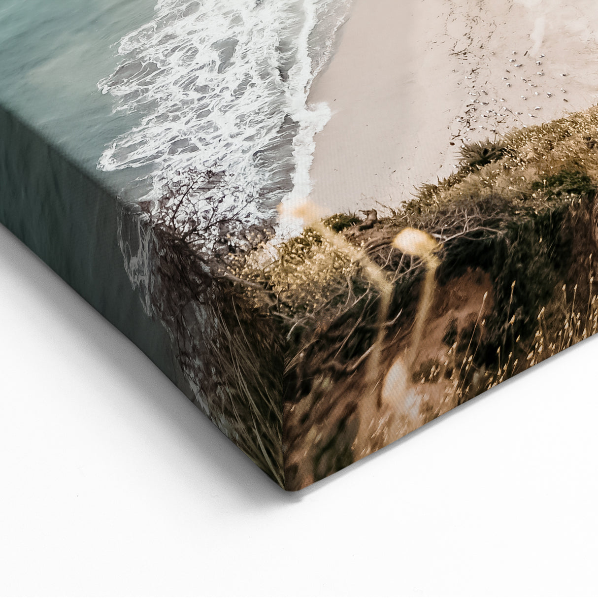 Summer Landscape Art – Coastal Cliffs and Ocean Waves