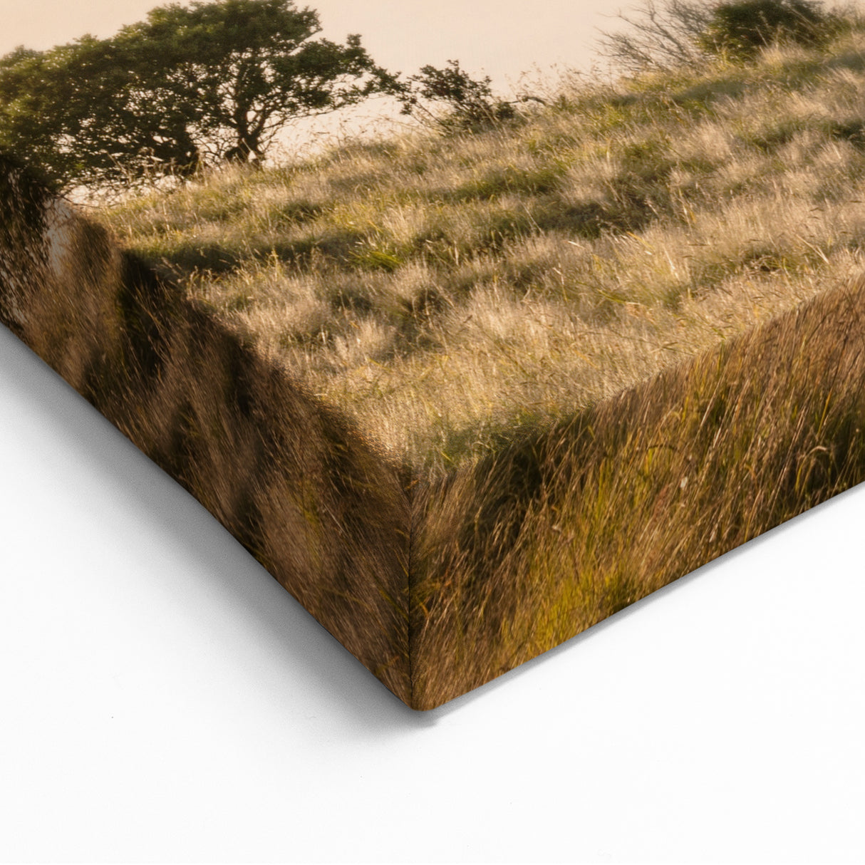 Floral Summer Art – Golden Mist Mountain Landscape Print