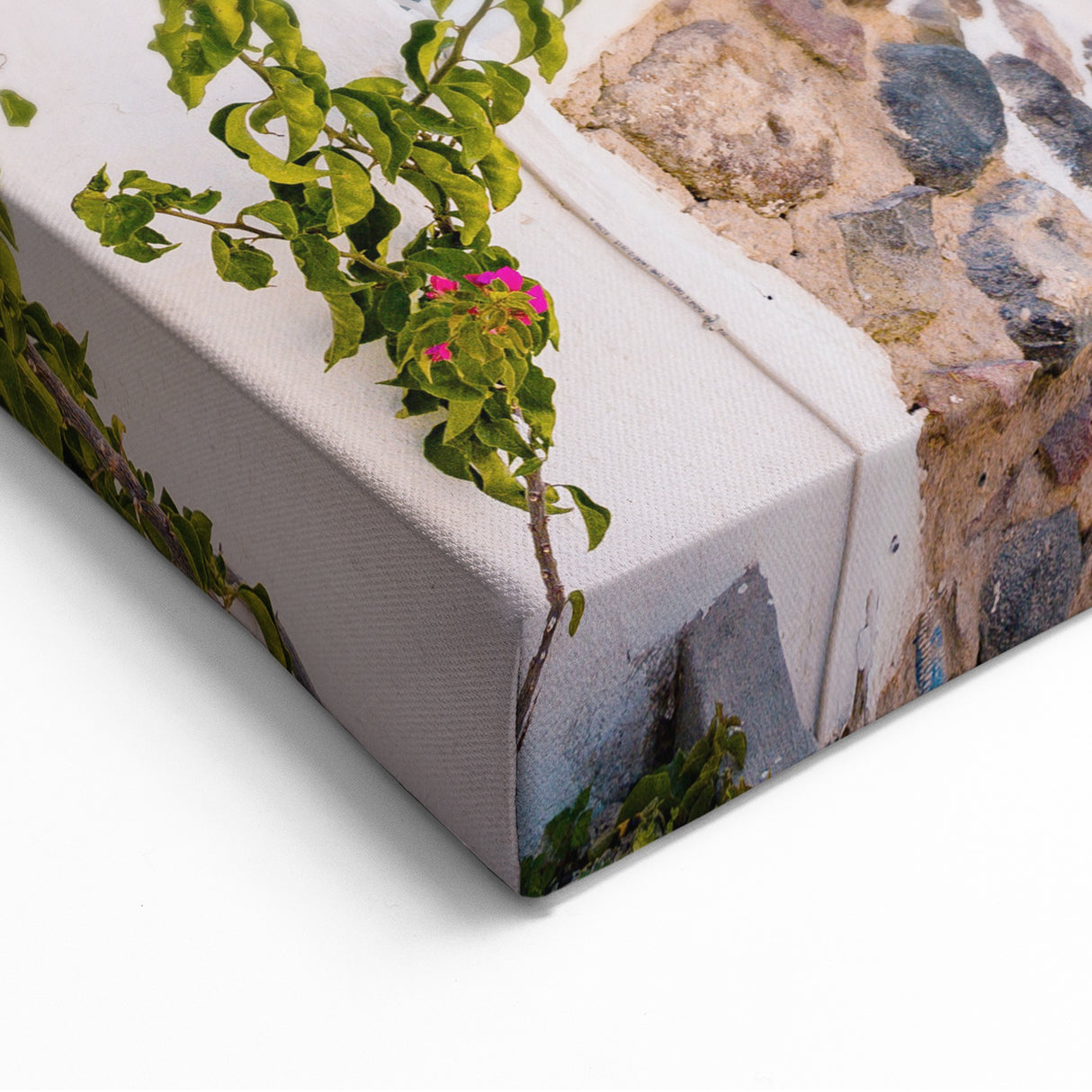 Summer Wall Art – Santorini Coastal Village Canvas Print