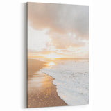 Sunset Canvas Art – Golden Beach Waves at Sunset