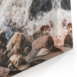 Nature-Inspired Summer Art – Rocky Shoreline and Waves Canvas