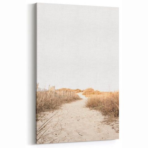 Summer Landscape Art - Sandy Path Coastal Nature Canvas Print