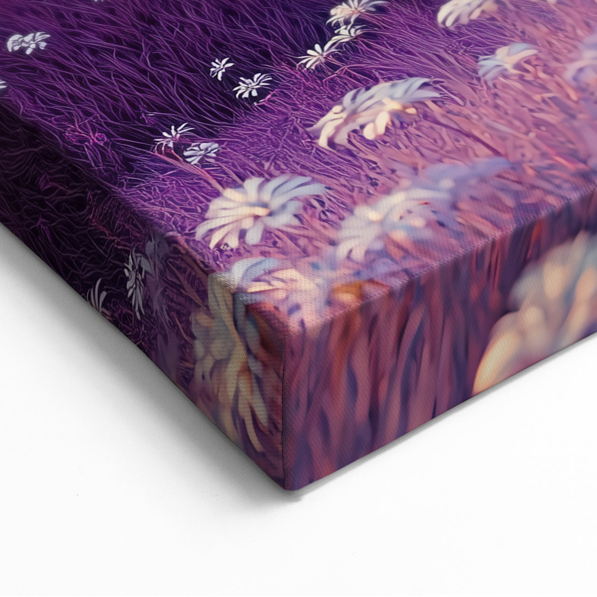 Serene Fields Art Print - Lone Purple Tree on Lavender Hill