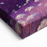 Serene Fields Art Print - Lone Purple Tree on Lavender Hill