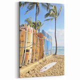 Summer Vibes Prints - Tropical Surfboards Beach Decor Canvas