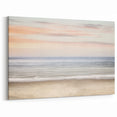 Sunset Canvas Art - Calm Ocean Horizon with Pastel Sky Print