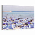 Summer Wall Art - Striped Beach Umbrellas and Turquoise Ocean