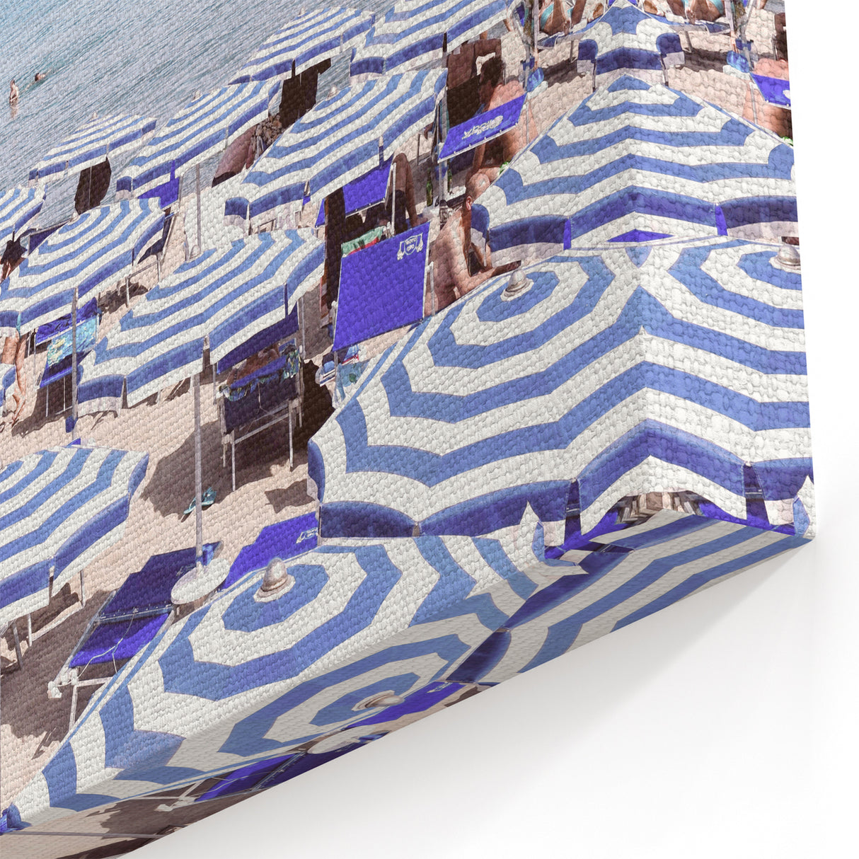 Summer Wall Art - Striped Beach Umbrellas and Turquoise Ocean