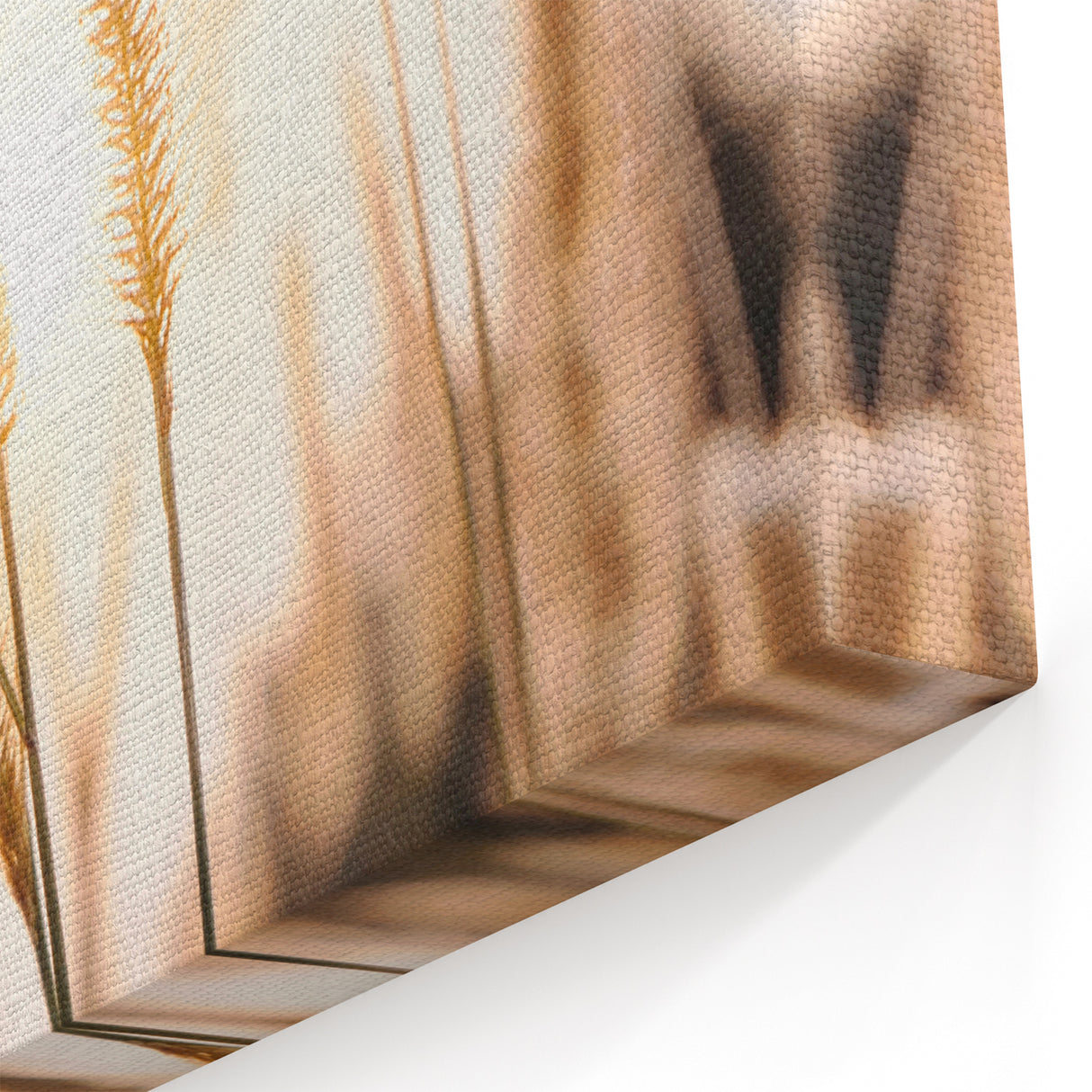 Summer Landscape Art - Golden Sunlight on Wild Grasses Canvas