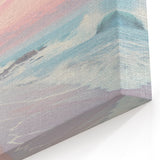 Tropical Wall Art - Palm Trees and Waves at Sunset Beach Print