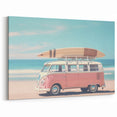 Summer Vibes Prints - Vintage Surf Van on a Tropical Beach