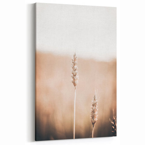 Floral Summer Art - Golden Wheat Minimalist Canvas
