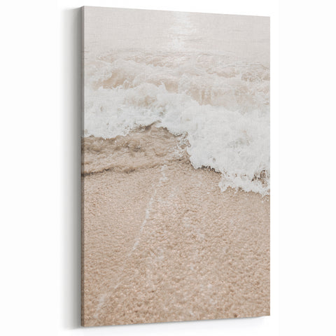 Summer Landscape Art - Foamy Ocean Shoreline Canvas