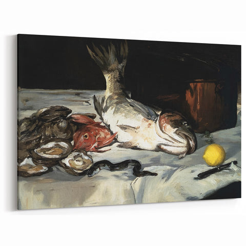 Seafood Still Life Dishes Wall Art – Kitchen Wall Decor for Dining Rooms