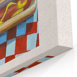 Retro Hot Dog Kitchen Wall Decor – Food-Themed Culinary Canvas Art