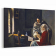 Baroque Art Print - Classic Interior Scene with Red and Gray Tones