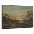 Baroque Landscape Art Print - Serene River Scene with Warm Tones