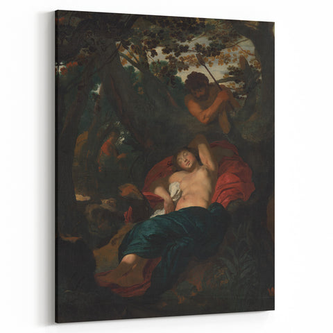 Baroque Scene of Sleeping Nymph and Watcher - Classic Art
