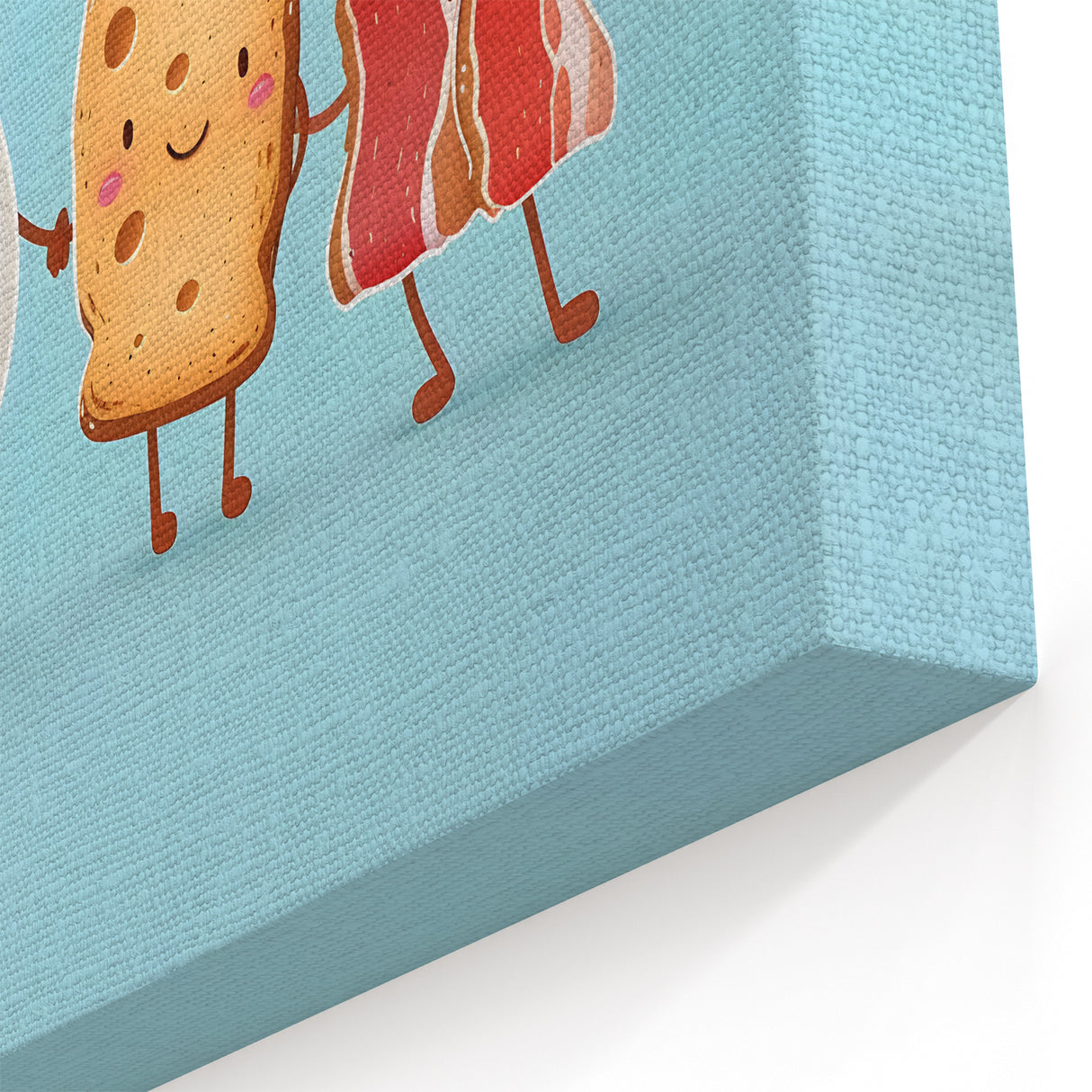 Happy Breakfast Food Wall Art – Kitchen Wall Decor with Cute Food Prints