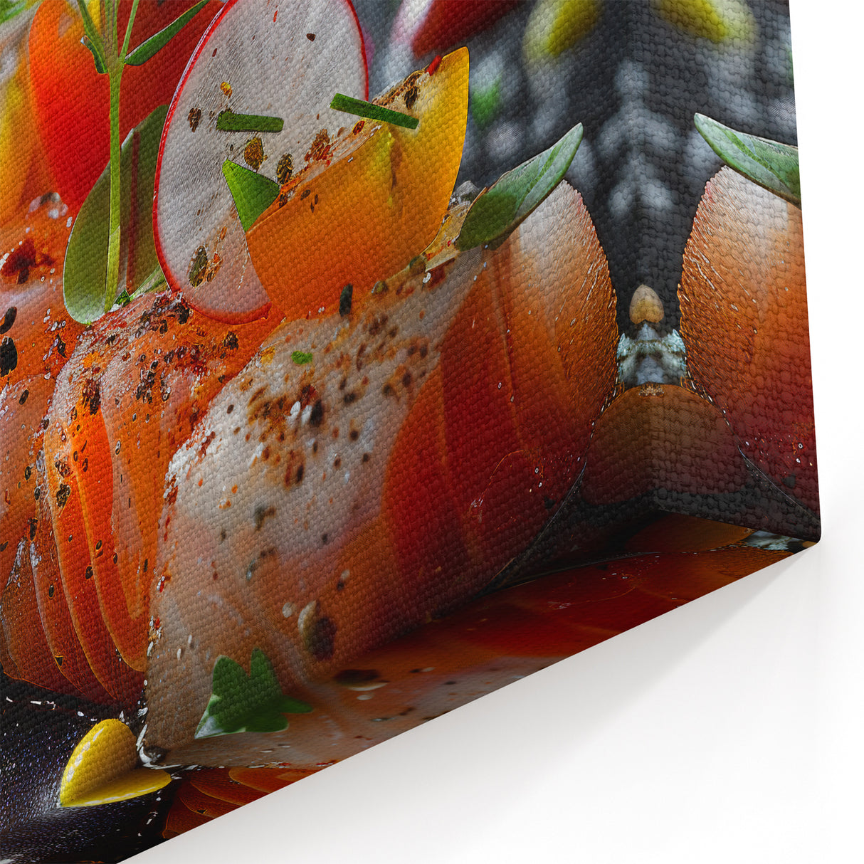 Gourmet Salmon Dishes Wall Art – Modern Kitchen Wall Decor for Food Lovers