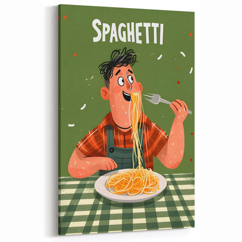 Playful Spaghetti Lover Wall Art – Fun Kitchen Wall Decor