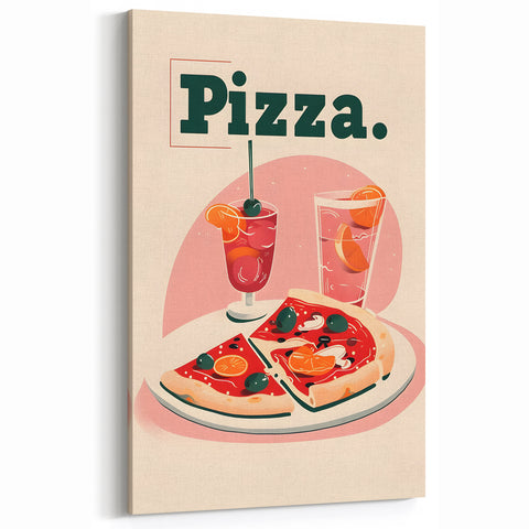 Pizza Dishes Wall Art - Modern Kitchen and Dining Room Decor