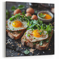 Double Egg and Greens Toast Wall Art - Elegant Kitchen Decor