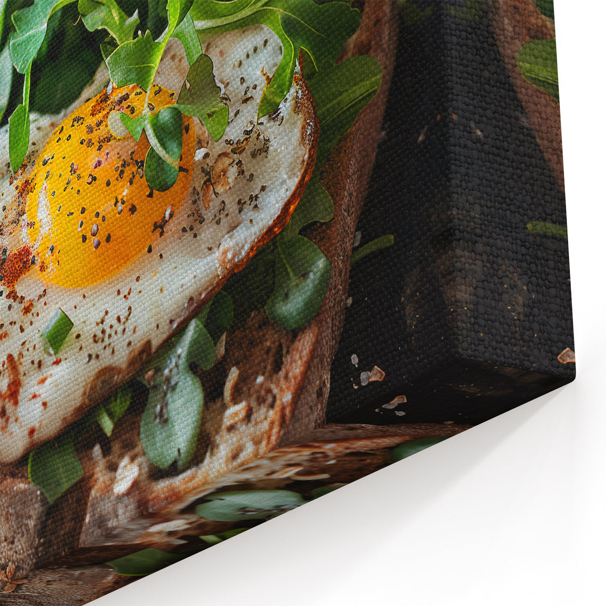 Double Egg and Greens Toast Wall Art - Elegant Kitchen Decor