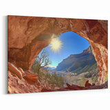 Sunlit Desert Cave Wall Art - Stunning Landscape Canvas Prints