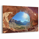 Sunburst Desert Valley Cactus Wall Art - Stunning Landscape Canvas Prints