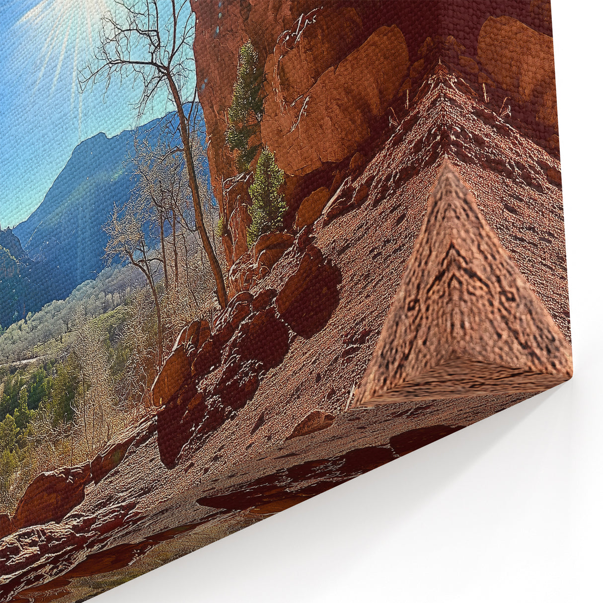 Sunburst Desert Valley Cactus Wall Art - Stunning Landscape Canvas Prints