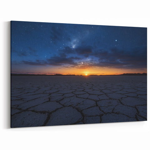 Starry Night Desert Sunrise Landscape Art - Stunning Canvas Prints