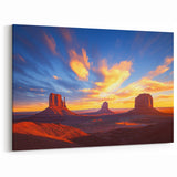 Monument Valley Sunrise Glow Wall Art - Stunning Desert Canvas Prints