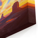 Monument Valley Sunrise Glow Wall Art - Stunning Desert Canvas Prints