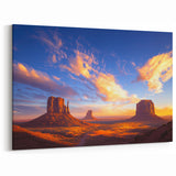 Golden Glow Monument Valley Cactus Wall Art - Desert Landscape Canvas Prints