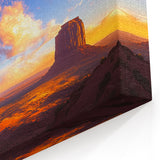 Golden Glow Monument Valley Cactus Wall Art - Desert Landscape Canvas Prints