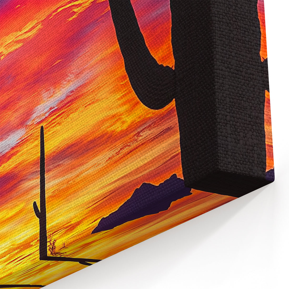 Cactus Wall Art - Vibrant Desert Sunset Landscape Canvas Prints