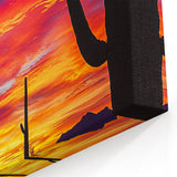 Cactus Wall Art - Vibrant Desert Sunset Landscape Canvas Prints