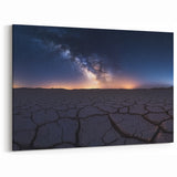 Desert Canvas Prints - Starry Night Sky Over Cracked Earth