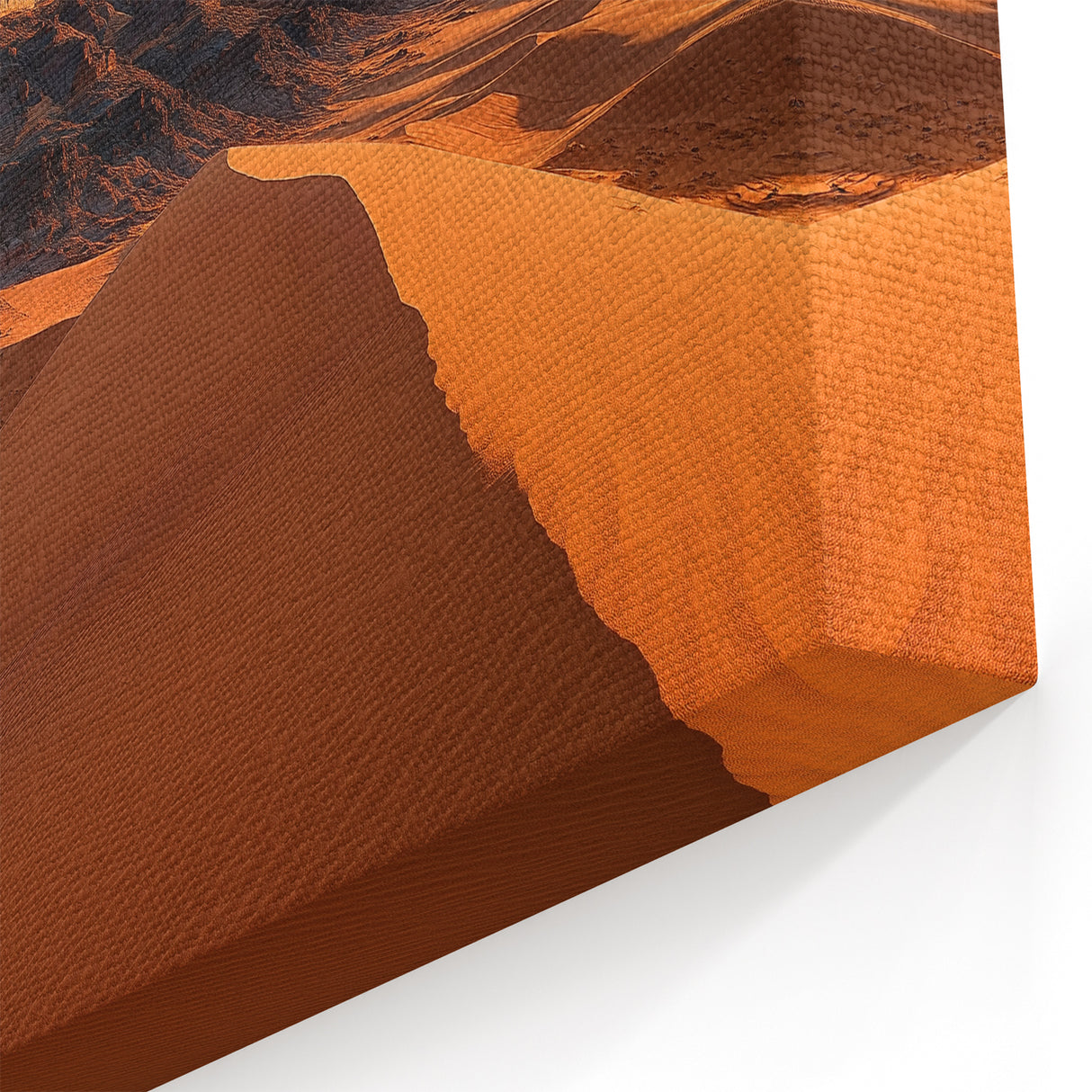 Southwestern Desert Art - Towering Rock Formation with Golden Sand