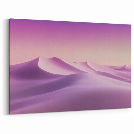 Desert Canvas Prints - Soft Lavender Dunes with Sunset Hues