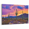 Cactus Wall Art - Vibrant Desert Sunset with Majestic Saguaro